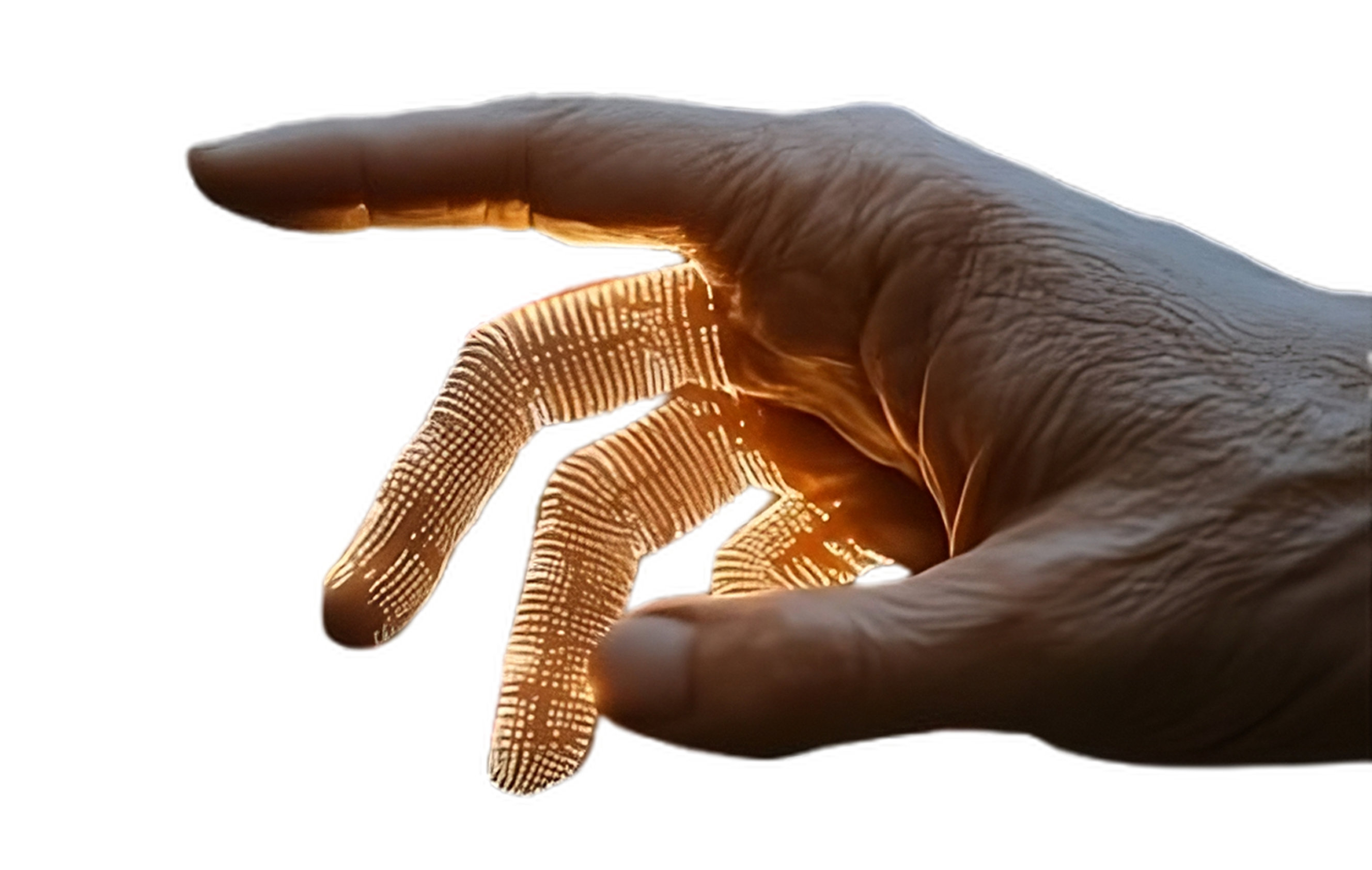 Digital hand reaching forward